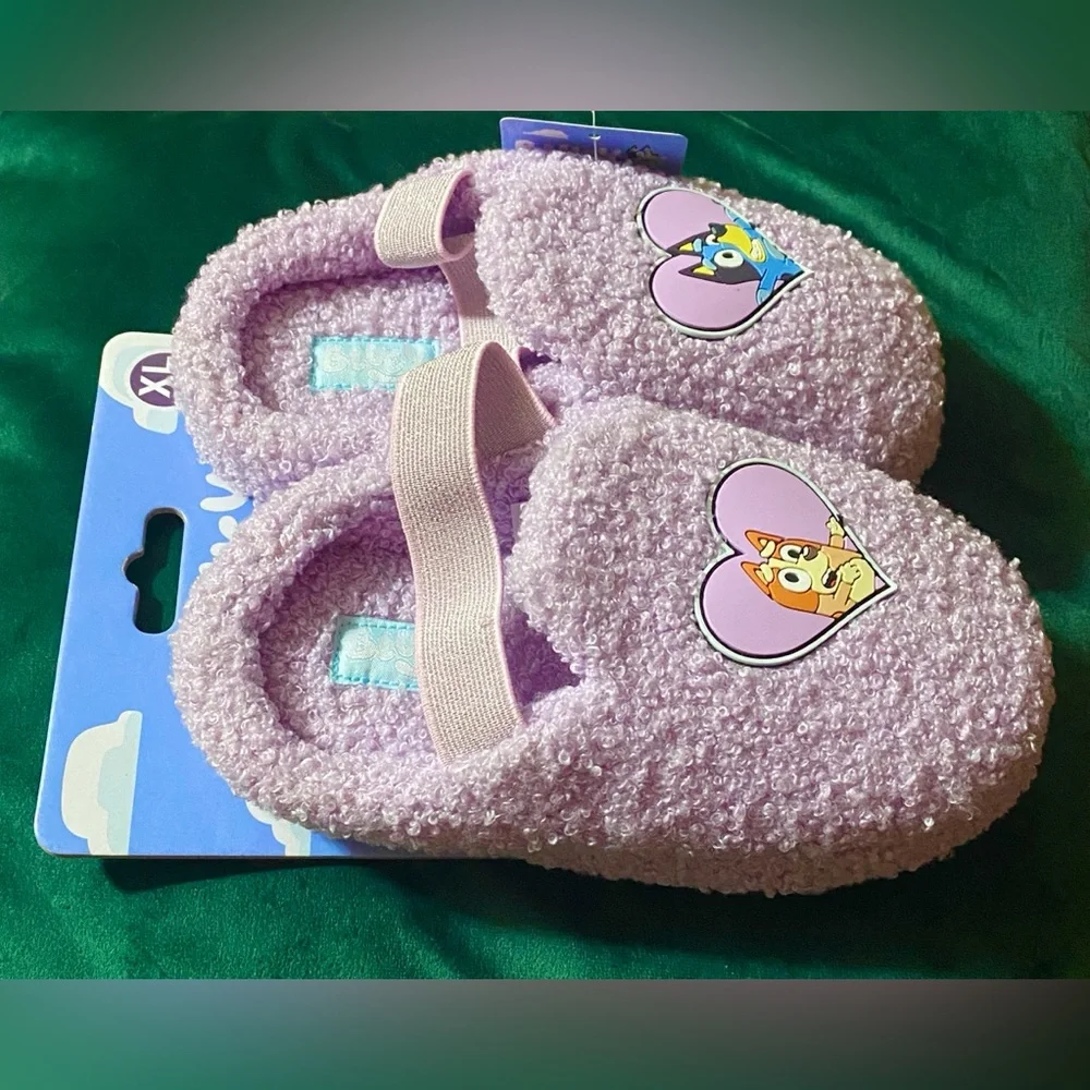Bluey and Bingo Sherpa Purple Slingback Slippers